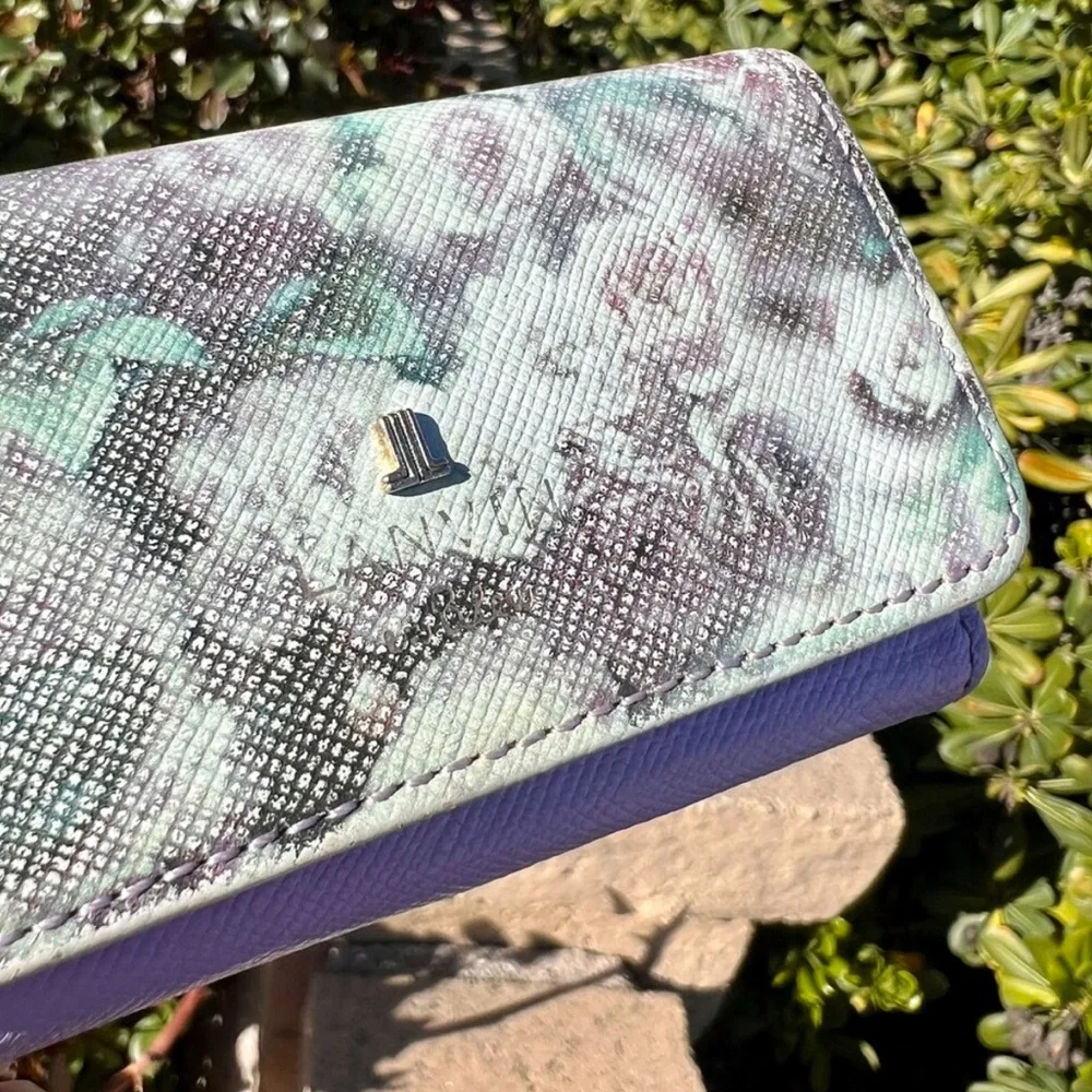 Lanvin en Bleu Pastel Floral Key Case Card Holder